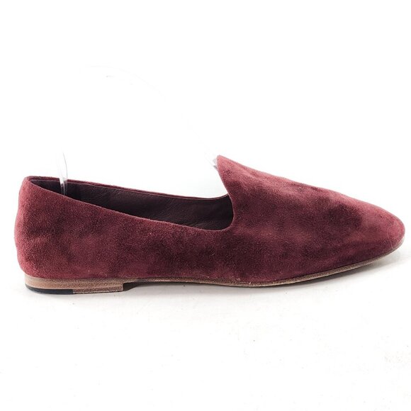VINCE Very Soft Suede Slip On Loafers Shoes Burgundy - Picture 4 of 7